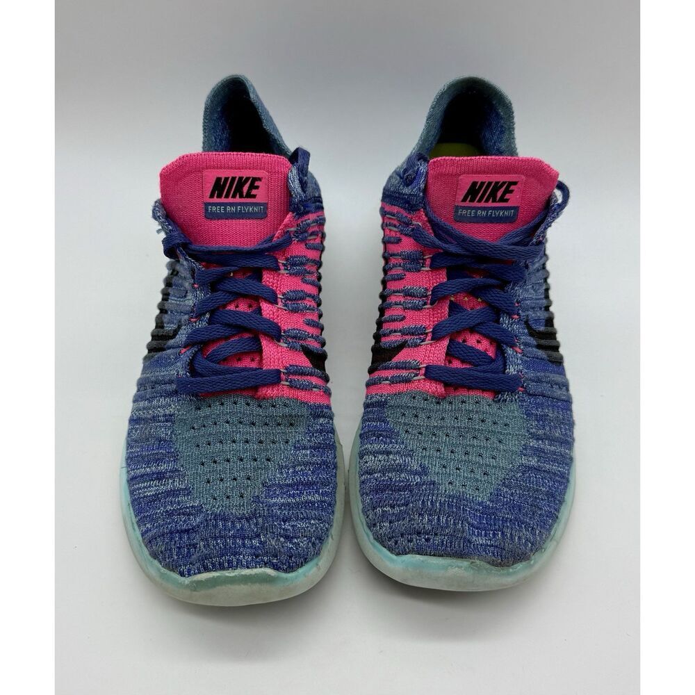 Nike Free RN Flyknit Women's Running Shoes Size 7.5 Purple Blue Pink 831070‎ 502